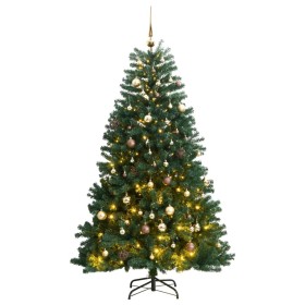 Árbol de Navidad artificial con bisagras 300 LED y bolas 240 cm de , Arboles de navidad - Ref: Foro24-3210130, Precio: 156,99...