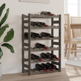 Wine rack for 30 bottles solid gray pine wood by , Wine racks - Ref: Foro24-373380, Price: 40,50 €, Discount: %