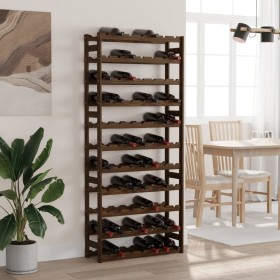 Wine rack for 77 bottles solid brown pine wood by , Wine racks - Ref: Foro24-373394, Price: 65,49 €, Discount: %