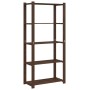 5-tier solid brown pine wood shelf 80x38x170 cm by , Industrial shelving - Ref: Foro24-373396, Price: 55,99 €, Discount: %