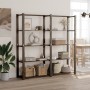 5-tier solid black pine wood shelf 170x38x170 cm by , Industrial shelving - Ref: Foro24-373406, Price: 96,84 €, Discount: %