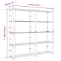 5-tier solid black pine wood shelf 170x38x170 cm by , Industrial shelving - Ref: Foro24-373406, Price: 96,84 €, Discount: %