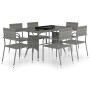 Set comedor jardín 7 pzas ratán sintético gris antracita y gris de , Conjuntos de jardín - Ref: Foro24-3059447, Precio: 310,9...