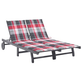 Garden sunbed for 2 people with solid acacia wood and cushions by , Loungers - Ref: Foro24-3061402, Price: 370,56 €, Discount: %