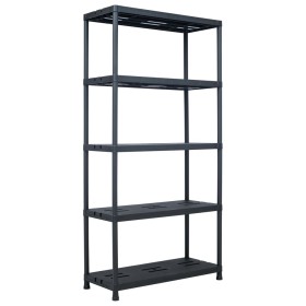 Plastic shelf 260 kg 90x40x180 cm black by , Industrial shelving - Ref: Foro24-45680, Price: 139,97 €, Discount: %