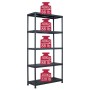 Plastic shelf 260 kg 90x40x180 cm black by , Industrial shelving - Ref: Foro24-45680, Price: 139,88 €, Discount: %