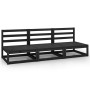 Garden sofa, 3-seater, black solid pine wood by , Outdoor sofas - Ref: Foro24-3075303, Price: 210,36 €, Discount: %