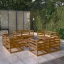 Muebles de jardín 9 pzas y cojines marrón miel madera pino de , Conjuntos de jardín - Ref: Foro24-3075292, Precio: 562,57 €, ...