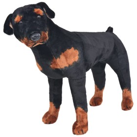 Perro rottweiler de peluche de pie negro y marrón XXL de vidaXL, Animales de peluche - Ref: Foro24-91330, Precio: 102,02 €, D...