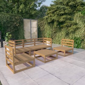 6-piece honey brown solid pine wood garden furniture. by , Garden sets - Ref: Foro24-3075397, Price: 405,99 €, Discount: %