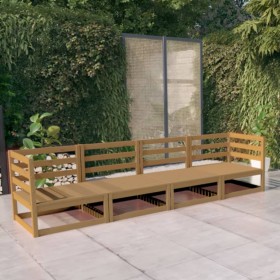 4-seater honey brown solid pine garden sofa by , Outdoor sofas - Ref: Foro24-3075362, Price: 250,99 €, Discount: %