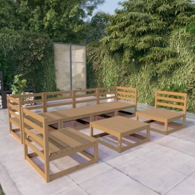 7-piece honey brown solid pine wood garden furniture by , Garden sets - Ref: Foro24-3075407, Price: 474,85 €, Discount: %