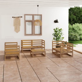 7-piece honey brown solid pine wood garden furniture by , Garden sets - Ref: Foro24-3075447, Price: 441,77 €, Discount: %