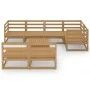8-piece honey brown solid pine wood garden furniture by , Garden sets - Ref: Foro24-3075612, Price: 523,85 €, Discount: %