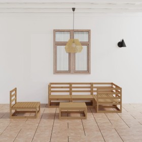 6-piece honey brown solid pine wood garden furniture. by , Garden sets - Ref: Foro24-3075582, Price: 391,85 €, Discount: %