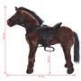 Caballo de peluche de pie marrón oscuro XXL de vidaXL, Animales de peluche - Ref: Foro24-91327, Precio: 87,16 €, Descuento: %