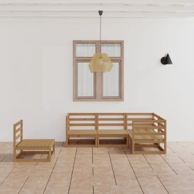 5-piece garden furniture set in honey brown solid pine wood by , Garden sets - Ref: Foro24-3075577, Price: 321,45 €, Discount: %