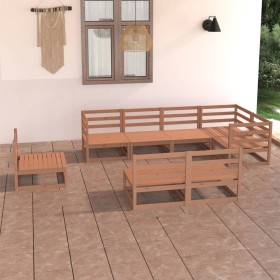 8-piece honey brown solid pine wood garden furniture by , Garden sets - Ref: Foro24-3075627, Price: 546,17 €, Discount: %