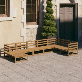 8-piece honey brown solid pine wood garden furniture by , Garden sets - Ref: Foro24-3075717, Price: 518,99 €, Discount: %