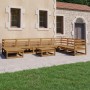 Garden furniture 9 pieces and honey brown pine wood cushions by , Garden sets - Ref: Foro24-3075722, Price: 589,52 €, Discoun...