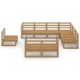 Garden furniture 9 pieces and honey brown pine wood cushions by , Garden sets - Ref: Foro24-3075807, Price: 604,99 €, Discoun...