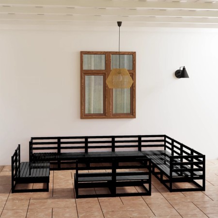 12-piece garden furniture set with black cushions and pine wood. by , Garden sets - Ref: Foro24-3075898, Price: 898,23 €, Dis...