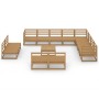 Garden furniture 13 pieces and honey brown pine wood cushions by , Garden sets - Ref: Foro24-3075902, Price: 920,37 €, Discou...