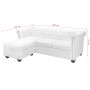 L-förmiges Chesterfield-Sofa aus weißem Kunstleder von vidaXL, Sofas - Ref: Foro24-245537, Preis: 599,86 €, Rabatt: %