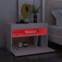 Bedside table with white plywood LED lights 60x35x40 cm by , Nightstands - Ref: Foro24-3082774, Price: 46,46 €, Discount: %