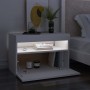 Mesita de noche con luces LED contrachapada blanco 60x35x40 cm de , Mesitas de noche - Ref: Foro24-3082774, Precio: 41,47 €, ...