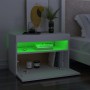 Bedside table with white plywood LED lights 60x35x40 cm by , Nightstands - Ref: Foro24-3082774, Price: 46,46 €, Discount: %