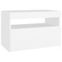 Mesita de noche con luces LED contrachapada blanco 60x35x40 cm de , Mesitas de noche - Ref: Foro24-3082774, Precio: 41,47 €, ...