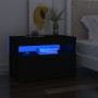 Mesita de noche con luces LED contrachapada negro 60x35x40 cm de , Mesitas de noche - Ref: Foro24-3082776, Precio: 46,34 €, D...