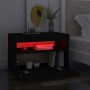 Mesita de noche con luces LED contrachapada negro 60x35x40 cm de , Mesitas de noche - Ref: Foro24-3082776, Precio: 46,34 €, D...