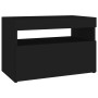 Mesita de noche con luces LED contrachapada negro 60x35x40 cm de , Mesitas de noche - Ref: Foro24-3082776, Precio: 46,34 €, D...