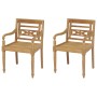 Batavia chairs 2 units solid teak wood by vidaXL, Garden chairs - Ref: Foro24-43051, Price: 228,85 €, Discount: %