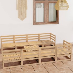 9-piece solid pine wood garden furniture set by , Garden sets - Ref: Foro24-3075374, Price: 500,06 €, Discount: %