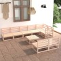 9-teiliges Gartenmöbel-Set aus massivem Kiefernholz von , Gartensets - Ref: Foro24-3075619, Preis: 493,99 €, Rabatt: %