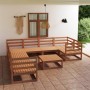 Juego de muebles de jardín 9 piezas madera maciza de pino de , Conjuntos de jardín - Ref: Foro24-3075982, Precio: 624,84 €, D...