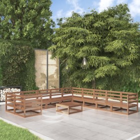 11-piece solid pine wood garden furniture set by , Garden sets - Ref: Foro24-3076012, Price: 781,97 €, Discount: %