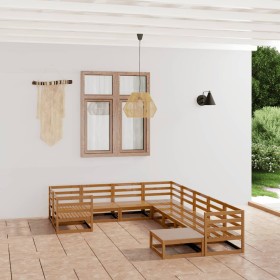 10-piece solid pine wood garden furniture set by , Garden sets - Ref: Foro24-3076027, Price: 718,99 €, Discount: %