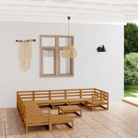 12-piece solid pine wood garden furniture set by , Garden sets - Ref: Foro24-3076052, Price: 830,36 €, Discount: %