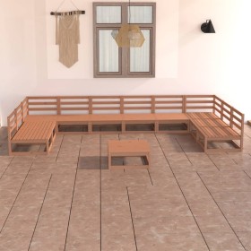 Juego de muebles de jardín 11 piezas madera maciza de pino de , Conjuntos de jardín - Ref: Foro24-3076157, Precio: 797,99 €, ...