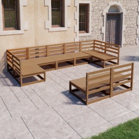 9-teiliges Gartenmöbel-Set aus massivem Kiefernholz von , Gartensets - Ref: Foro24-3076162, Preis: 613,99 €, Rabatt: %