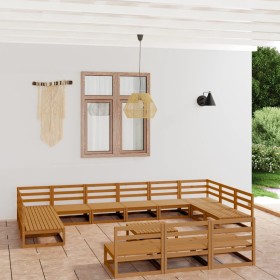 14-piece solid pine wood garden furniture set by , Garden sets - Ref: Foro24-3076197, Price: 968,81 €, Discount: %