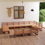 Juego de muebles de jardín 13 piezas madera maciza de pino de , Conjuntos de jardín - Ref: Foro24-3076232, Precio: 919,33 €, ...