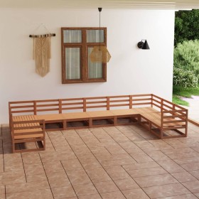 10-piece solid pine wood garden furniture set by , Garden sets - Ref: Foro24-3076272, Price: 725,99 €, Discount: %