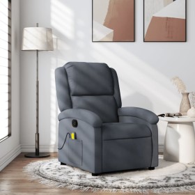 Dark gray velvet reclining massage chair by , Armchairs - Ref: Foro24-371809, Price: 254,10 €, Discount: %