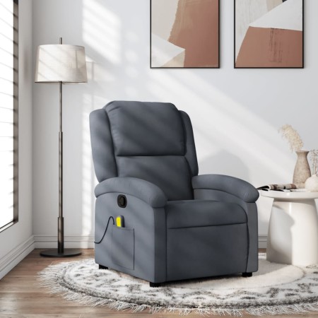 Dark gray velvet reclining massage chair by , Armchairs - Ref: Foro24-371809, Price: 258,83 €, Discount: %