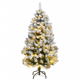 Artificial Christmas tree with hinges, 150 LED lights, and 120 cm balls. by , Christmas trees - Ref: Foro24-3210097, Price: 9...